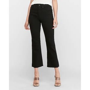 Denim Forum Aritzia Black The Bailey High Rise Crop Flare Sz 25
